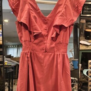 Chic Pink Ruffled Jumpsuit